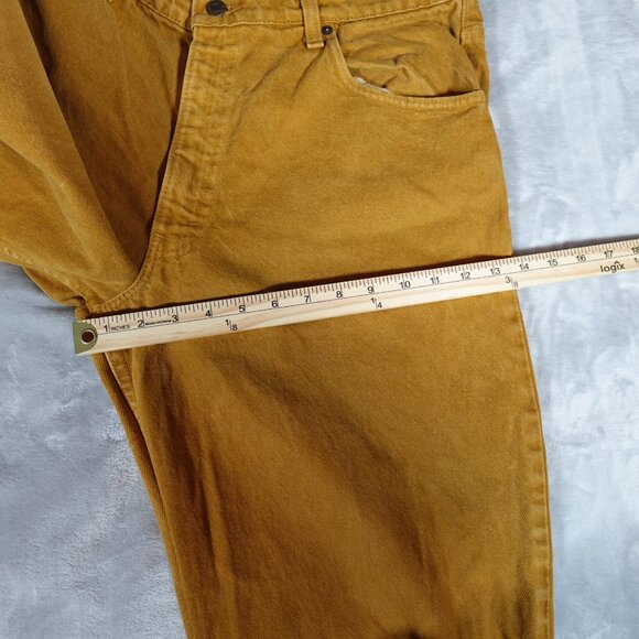 Vintage Levis 560 Relaxed Tapered Fit Jeans Mens 36x32 (Fits 34x31) Mustard Tan - Picture 10 of 11